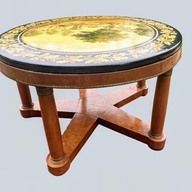 Antique Scagliola Table With Central Pastoral Landscape Medallion For Sale In New York - Image 6 of 14