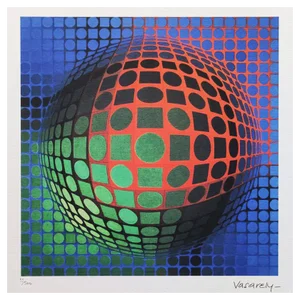 After Victor Vasarely, Op Art Composition, Paper