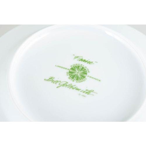 Small Fraise Series Porcelain Plates by Bill Goldsmith for Limoges, 1980s, Set of 5 For Sale - Image 4 of 5