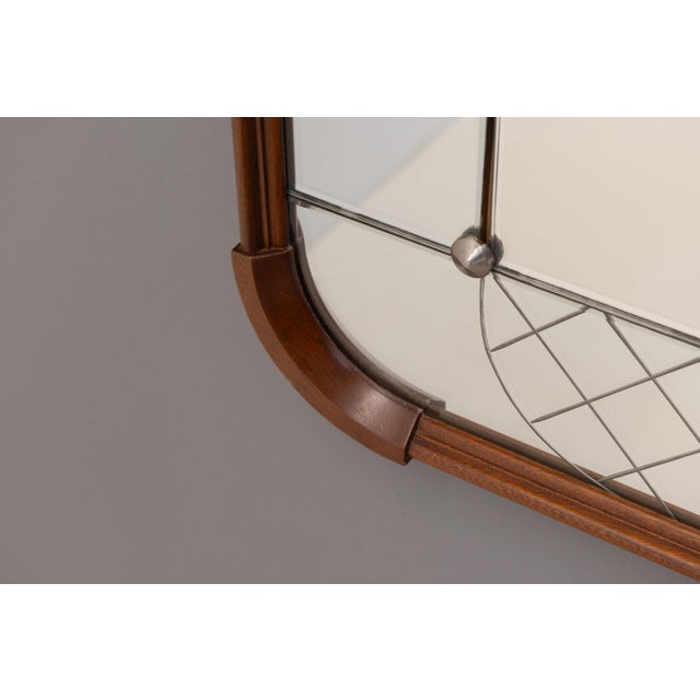 Mid-Century Modern Large Rounded Corner Harlequin Mirror, 1960 For Sale - Image 3 of 8