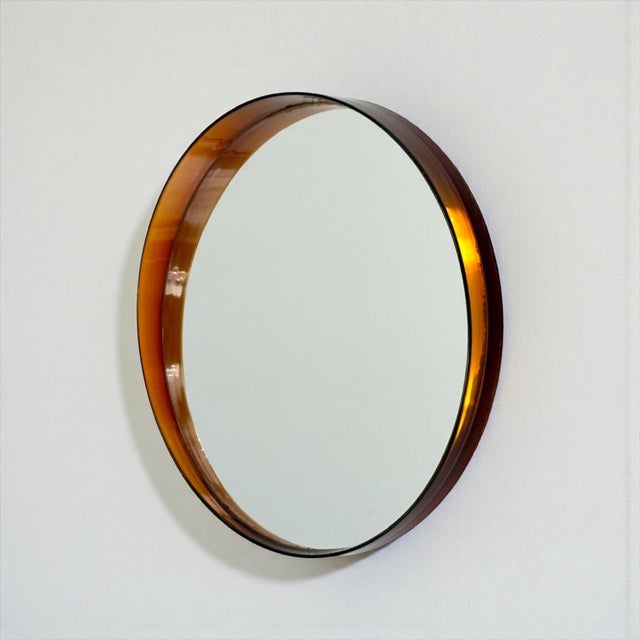 French Space Age Wall Mirror in Translucent Amber Plastic, 1970s For Sale - Image 18 of 18
