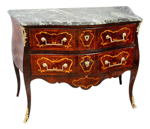 18th Century Louis XV French Wooden Chest of Drawers with Marble Top