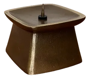 Vintage Brutalist Metal Candleholder, 1970s