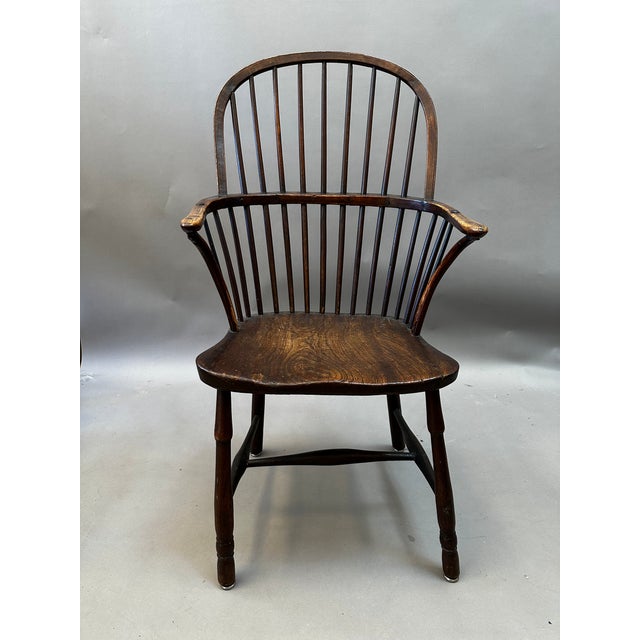 A handsome and authentic late 18th-century English Windsor armchair, made circa 1790 in the Midlands. Crafted primarily...