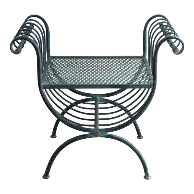 Mid 20th Century Green Garden Stool From France For Sale