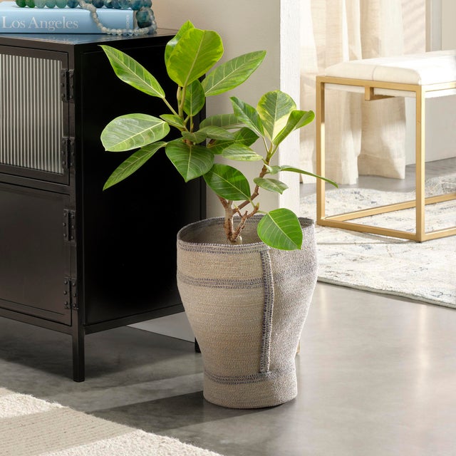 Expertly crafted from finely woven natural seagrass, this lovely decorative basket adds a serene beauty to modern...