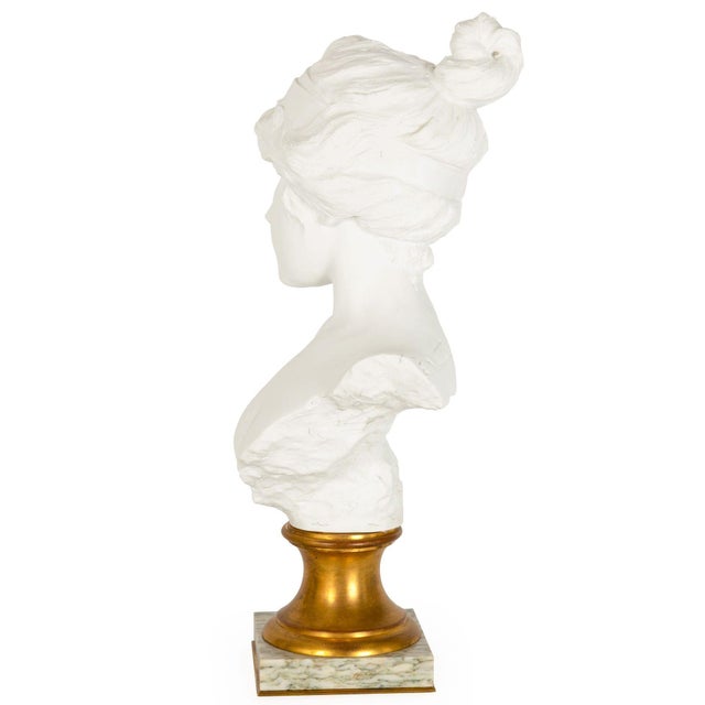 19th Century French Parian Porcelain Bust of “Tanagra” After Emmanuel Villanis Ca. 1890 For Sale - Image 5 of 12