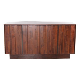 Vintage Wooden Graphic Buffet, 1980s For Sale
