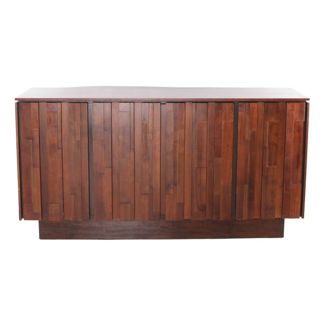 Vintage Wooden Graphic Buffet, 1980s For Sale