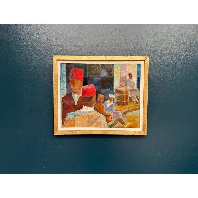 Original Swedish Oil on Canvas – “På gatan i Tetuan” by Olle von Schewen (1908–1974) – Framed 41 × 50 cm (16.1" × 19.7") A...