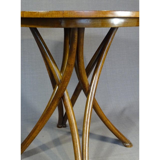 Wood Table with Walnut Top by Michael Thonet for Gebrüder Thonet, 1895 For Sale - Image 7 of 13