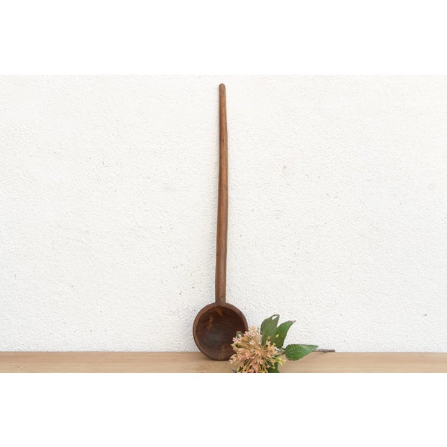 Long Antique Spoon W/Dark Wax Patina For Sale In Los Angeles - Image 6 of 6