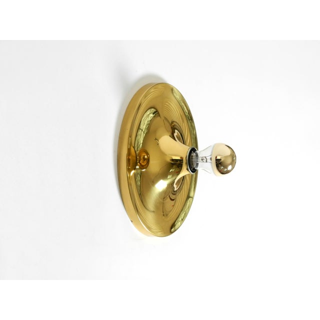 Mid-Century Modern Space Age Disc Brass Wall Lamp from Sölken Leuchten, 1960s For Sale - Image 6 of 17