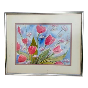 1990s Floral Watercolor by Bruce Krucke
