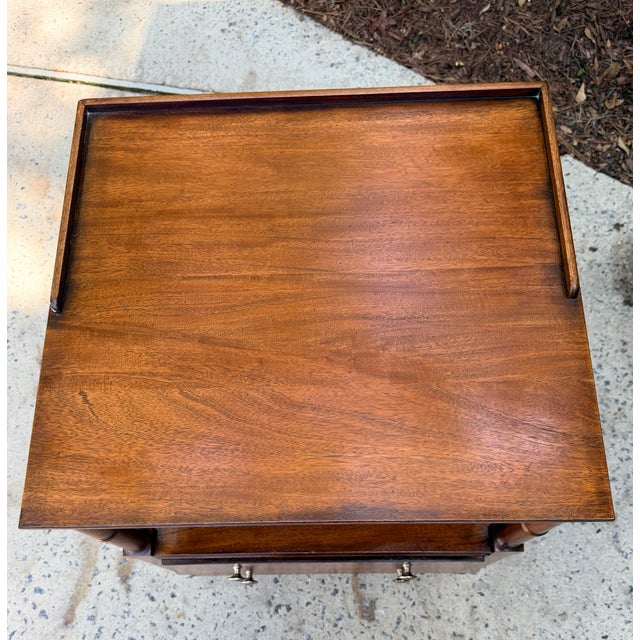 1960s Ethan Allen Eugene Mahogany Nightstand Table For Sale - Image 5 of 10