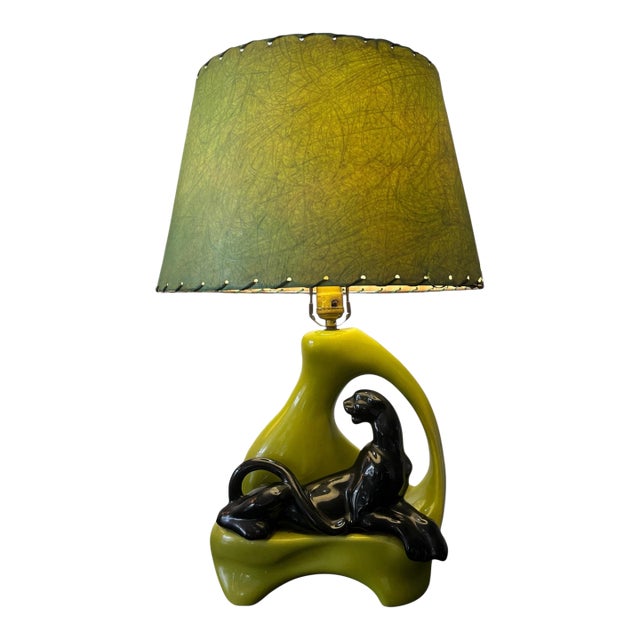 1950 Mid-Century Modern Kitschy Panther Lamp For Sale