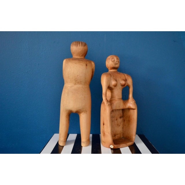 Art Brut Style Wooden Sculptures, Italy, 1970s, Set of 2 For Sale - Image 4 of 12