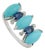 18k White Gold 3.31ct Turquoise, Blue Sapphire & Diamond Georgian Revival Ring Size 6.5 For Sale