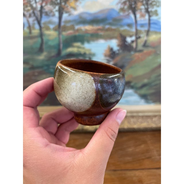 Vintage Mid Century Modern Studio Pottery Bowl With Earth Tone Glaze For Sale - Image 10 of 10