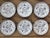 French Country 1950s Hand-Painted Weimar Germany Blue & White Oyster Plates | Complete Matched Grandmillenial Collection - Set of 12 For Sale - Image 3 of 12