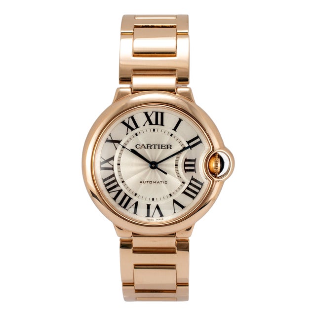 Cartier Ballon Bleu Medium 36mm W69004z2/3003 18k Rose Gold Automatic Watch For Sale