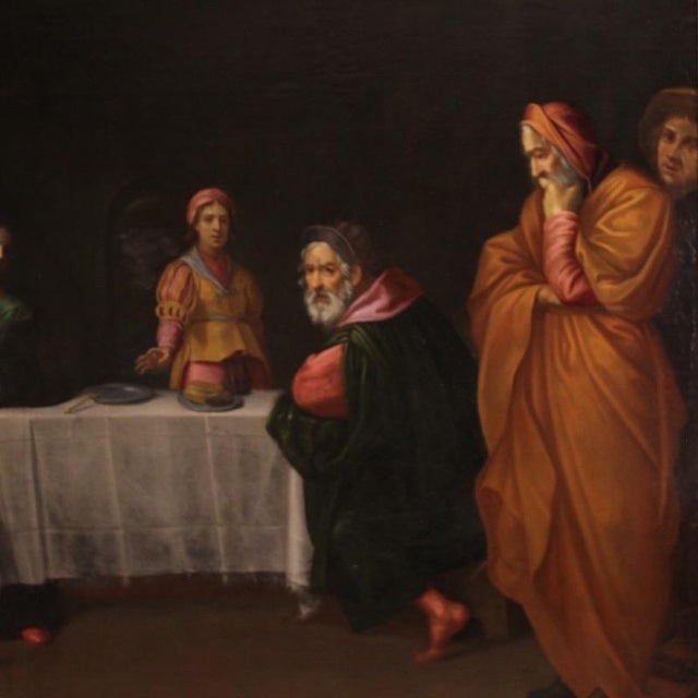 Italian Artist, Herod's Feast with Salome and the Head of John the Baptist, 17th Century, Oil Painting on Canvas, Framed For Sale - Image 4 of 16