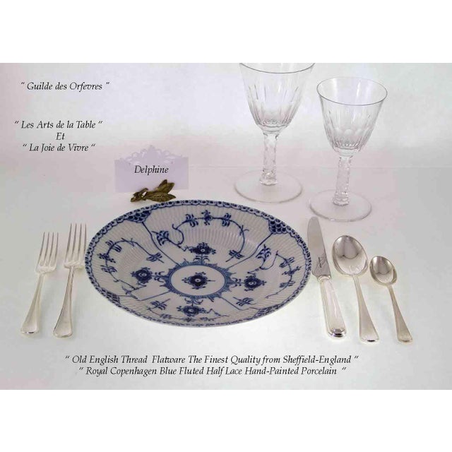 New 1990 Old-English-Thread, Silver Plated Five Piece Place-Setting For Sale - Image 10 of 12