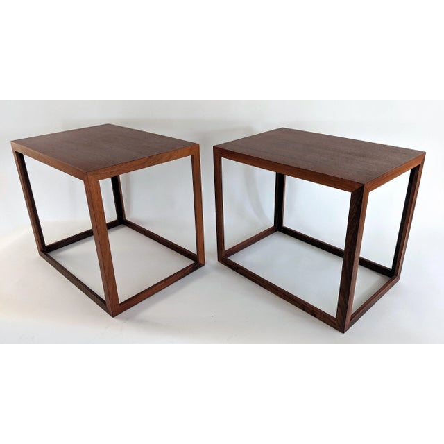 Interlocking Danish Mid Century Vitre of Denmark Pair of Cube Tables For Sale - Image 9 of 13