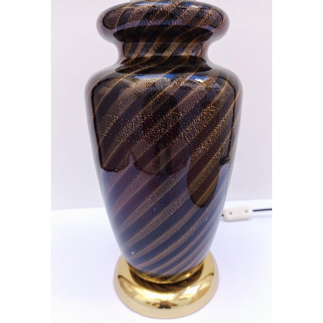 Murano Glass Table Lamp with Gold Leaf by Tommaso Barbi for Maestri Di Murano, 1970s For Sale - Image 3 of 14