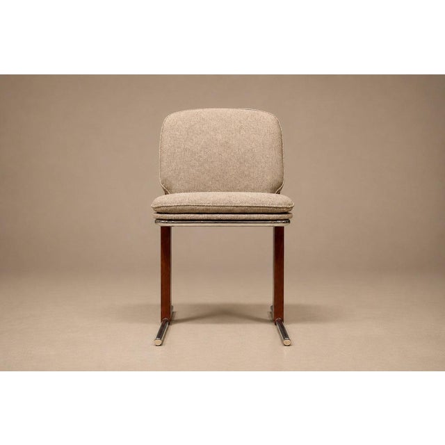 Percival Lafer “Contempo” Dining Chairs, Set of 4 — Hardwood, Chrome & Chenille, Brazil, 1970s - Lot 476B For Sale - Image 17 of 18