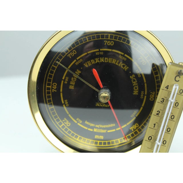 Barometer with Thermometer from Feingerätebau Fischer, 1950s For Sale - Image 4 of 9
