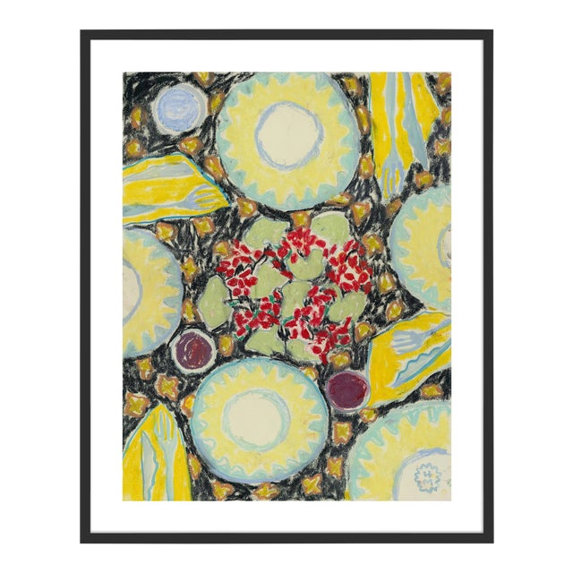 On the Table by Happy Menocal in Black Frame, Medium Art Print For Sale