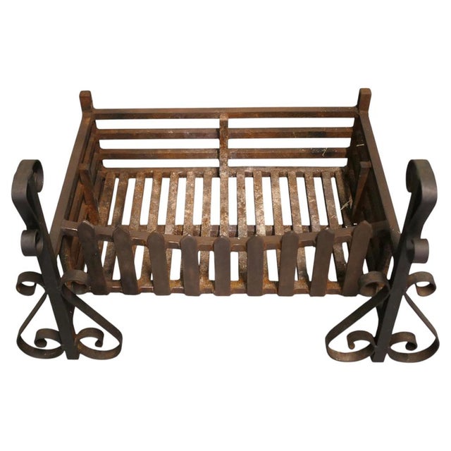 Brown Large Free Standing Fire Basket, 1930 For Sale - Image 8 of 8