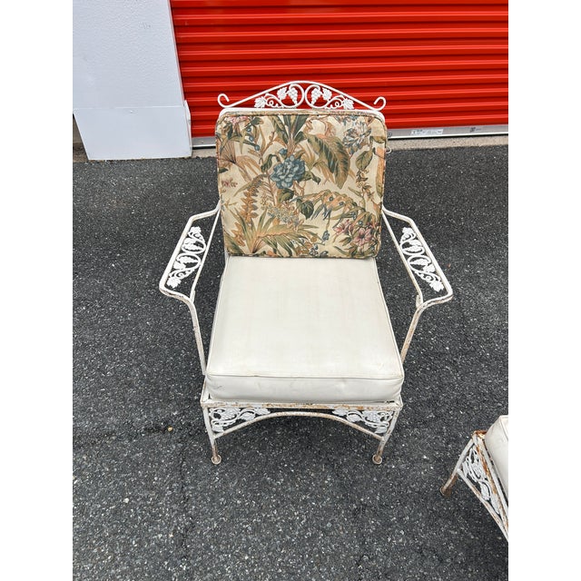 Meadowcraft Vintage Meadowcraft Conversation Set Bench, Table & 2 Oversized Chairs, Attributed For Sale - Image 4 of 8