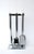 A metal chrome and Lucite fireplace tool set, in the Modern style, attributed to designer Alessandro Albrizzi, circa...