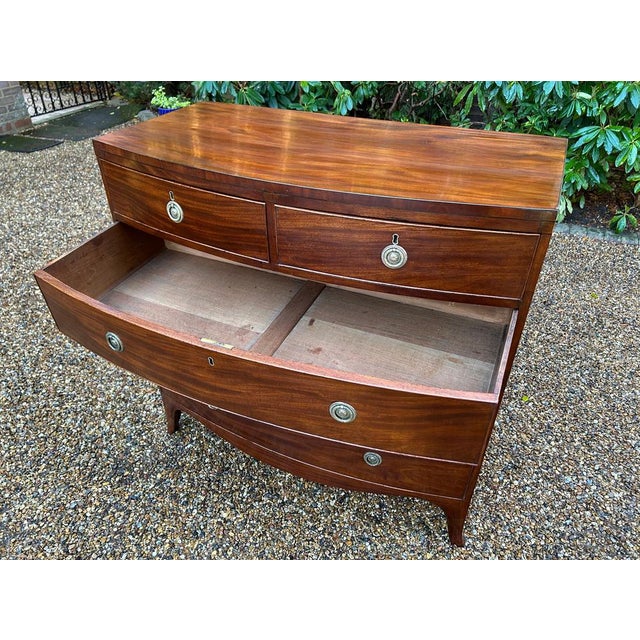Antique Georgian Mahogany Bow Fronted Chest of Drawers, 1820 For Sale - Image 6 of 9