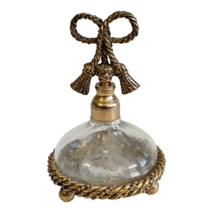 Vintage Hollywood Regency Ormolu Rope Tassel Perfume Bottle