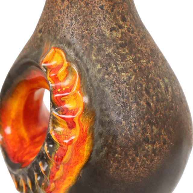 Orange Fat Lava Vase from Walter Gerhards, West Germany, 1950s For Sale - Image 16 of 18