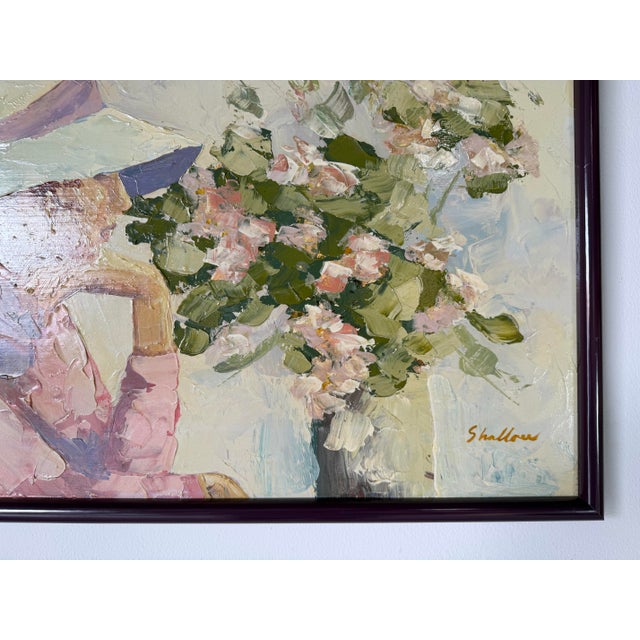 1970s Vintage Daydream- Still Life Portrait Oil on Board Painting, Signed Shallow – Framed For Sale - Image 9 of 12