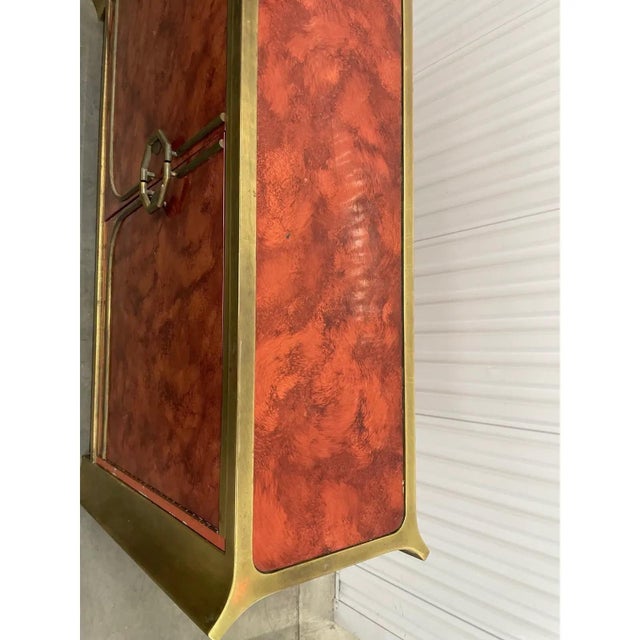 Mid-Century Modern Cabinet by Mastercraft, Lacquer, Brass, American, 1980s For Sale - Image 10 of 11