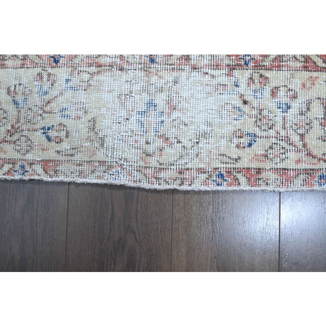 1960s Vintage Persian Handmade Wool Cotton Light Red Area Rug For Sale - Image 10 of 11