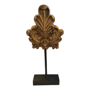 Gilded Architectural Fragment Sculpture on Stand | Classical Acanthus Leaf Decor
