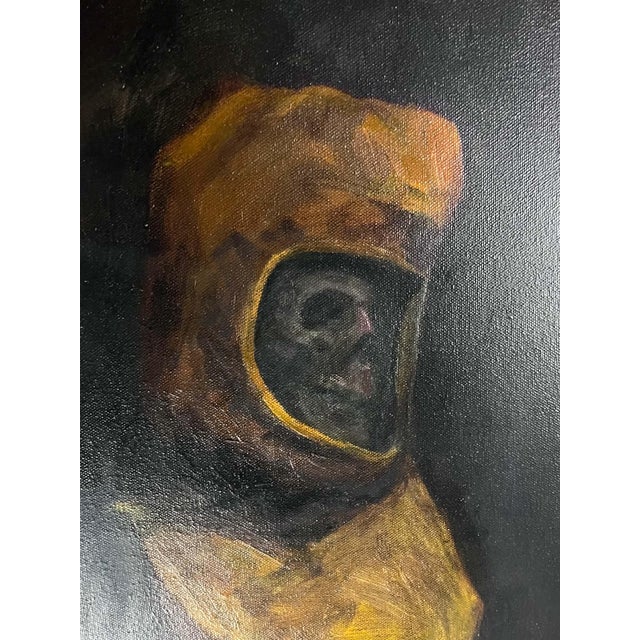 Walt Morton “Zombie Painting” 1995 Oil Study, Surreal, Dead Astronaut, 24x36 For Sale - Image 4 of 15