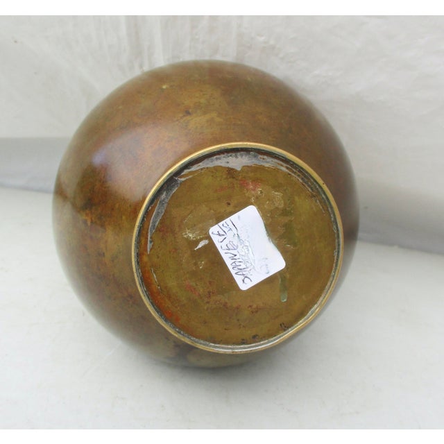 Mid-Century Japanese Bronze Vase For Sale - Image 4 of 5
