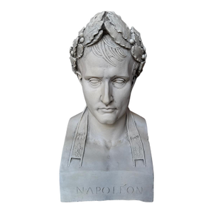 Vintage French Napoleon Concrete Bust Souvenir of Grand Tour