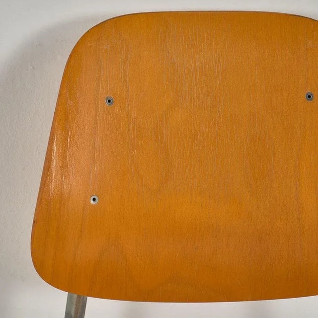 Rustic Industrial Wood & Metal Chair, 1950s For Sale - Image 3 of 5