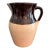 Vintage Two-Tone Stoneware Farmhouse Pitcher / Rustic Pottery Jug For Sale