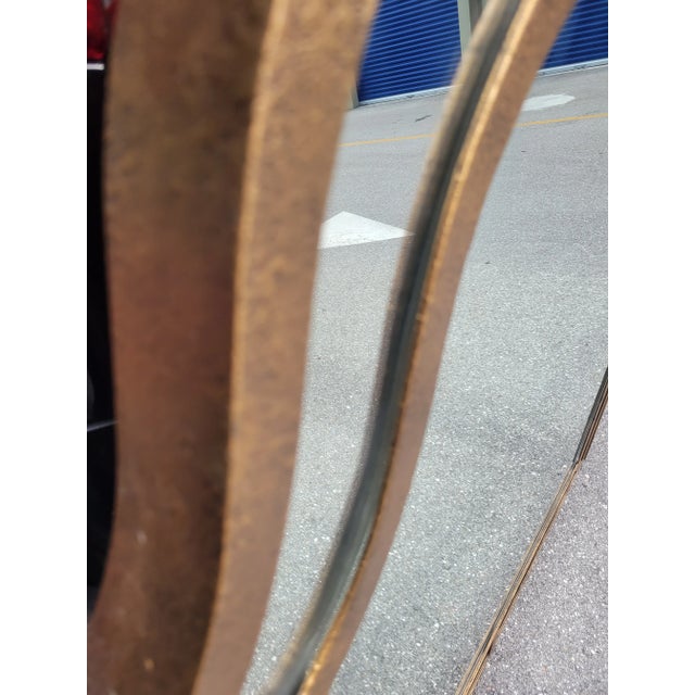 Monumental Sized Hammered Gold Arched Pagoda Carvers Guild Style Regency Wall Mirrors- a Pair For Sale - Image 10 of 12