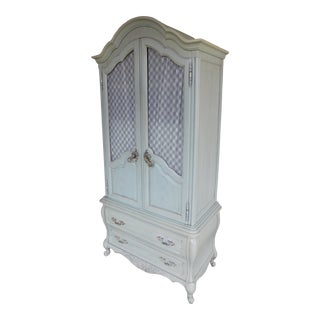 Hickory Furniture French Louis XV Style French Blue Armoire For Sale