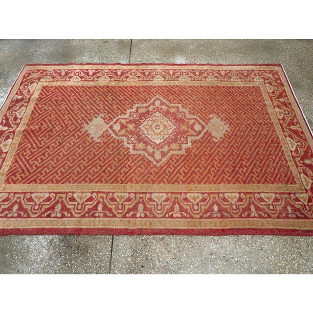 Galerie Shabab Collection Early 20th Century Turkish Oushak Accent Rug For Sale - Image 4 of 8